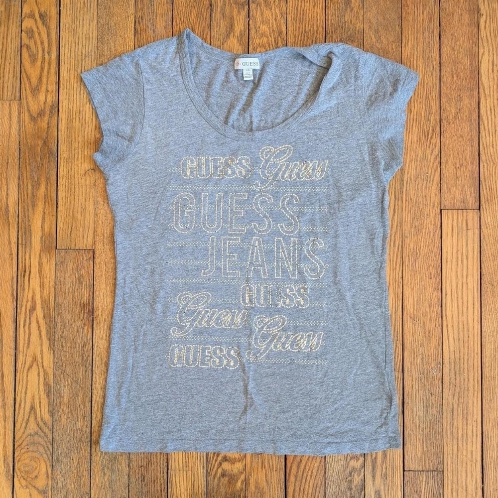 Vintage Y2k Guess Jeans Rhinestone Embellished T-shirt